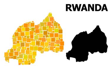 Ruanda altın kare Mozaik Haritası