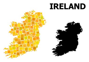 Irlanda Adası altın kare desen Haritası