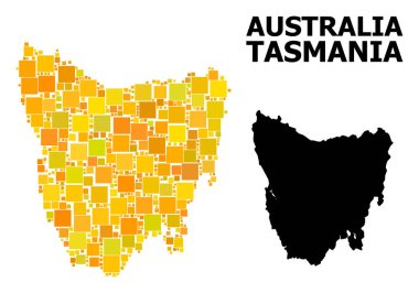 Tasmania Adası 'nın altın kare desen Haritası