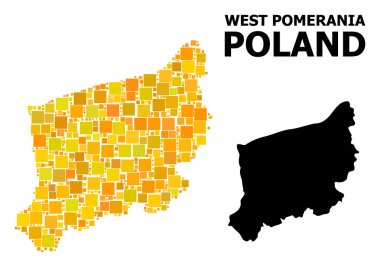 Batı Pomerania Eyaleti altın kare Mozaik Haritası