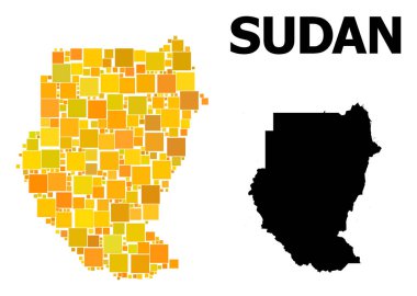 Sudan Altın kare Mozaik Haritası