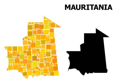 Altın kare desen Moritanya Haritası