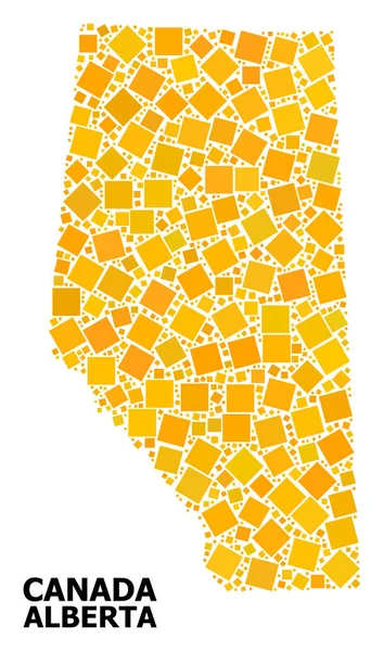 Золота повернута площа мозаїка карта провінції Альберта — стоковий вектор