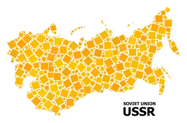 Goldene rotierte quadratische Karte von ussr — Stockvektor