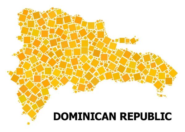 Mapa de Patrones Cuadrados Rotados de Oro de República Dominicana — Archivo Imágenes Vectoriales