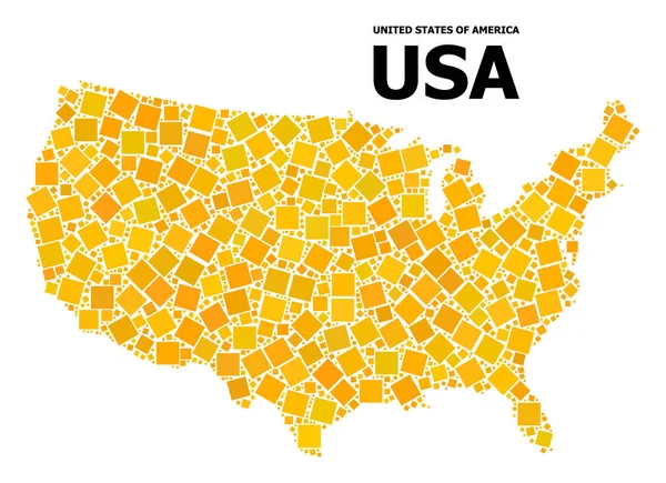 Повернутая золотом квадратная карта США — стоковый вектор