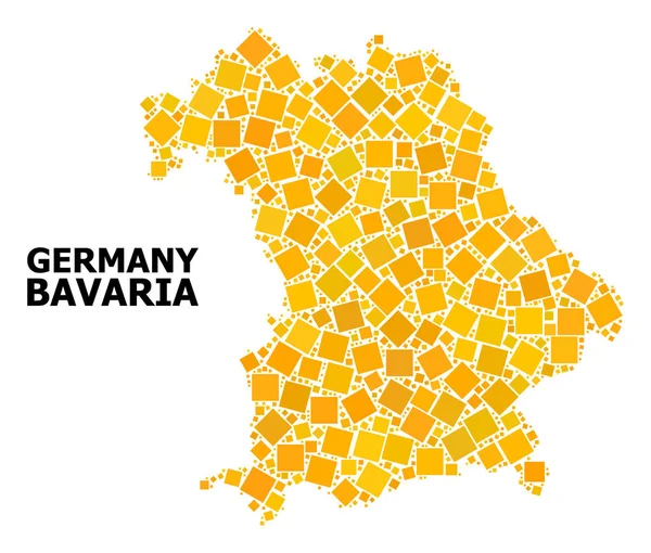 Mapa de patrón cuadrado girado dorado del estado de Baviera — Archivo Imágenes Vectoriales