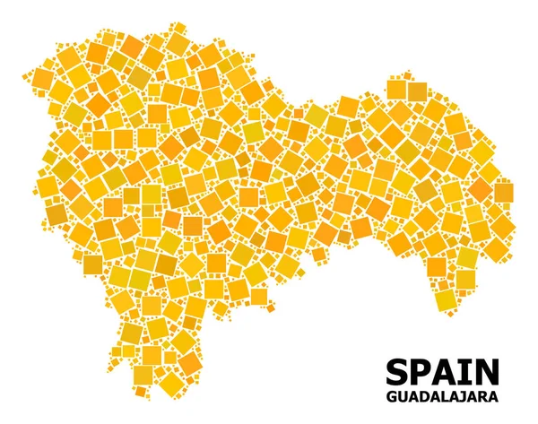 Золотий Обернутий квадрат схема карти провінції Гвадалахарі — стоковий вектор