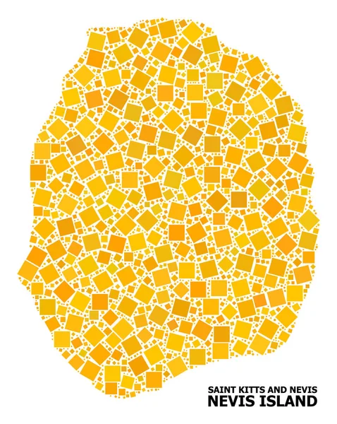 Nevis Adası altın döndürülmüş kare Mozaik Haritası