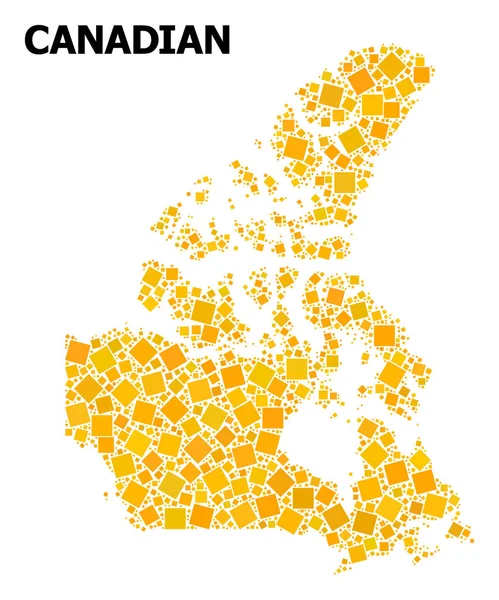 Golden Rotated Square Pattern Mapa do Canadá —  Vetores de Stock