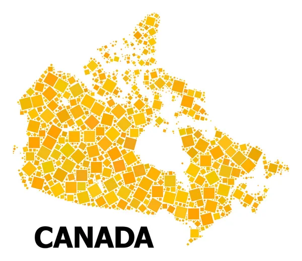 Gold Rotated Square Pattern Mappa del Canada — Vettoriale Stock