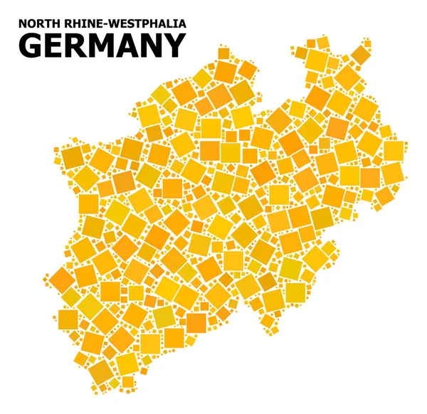 Golden Rotated Square Pattern Mapa del estado de Renania del Norte-Westfalia — Archivo Imágenes Vectoriales