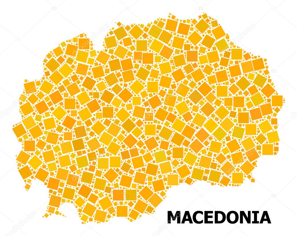 Golden Rotated Square Pattern Map of Macedonia