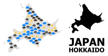 Hokkaido Adası İklim Kolaj Haritası