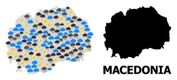 Klimacollage-Karte von Mazedonien — Stockvektor