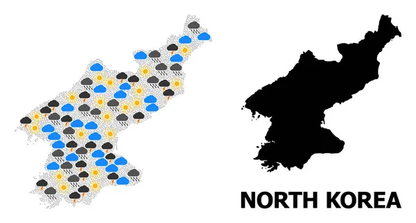 Carte du modèle climatique de la Corée du Nord — Image vectorielle