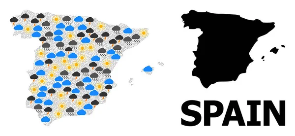 Mapa do tempo padrão de Espanha — Vetor de Stock