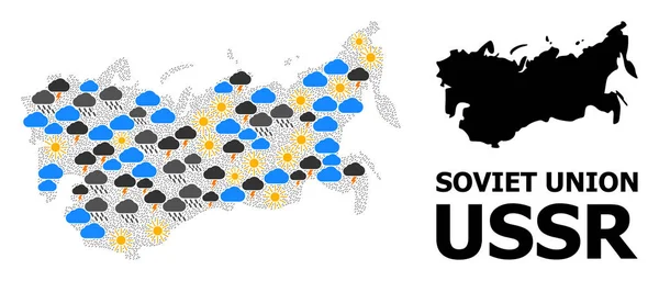 Väder mosaik karta över Sovjetunionen — Stock vektor