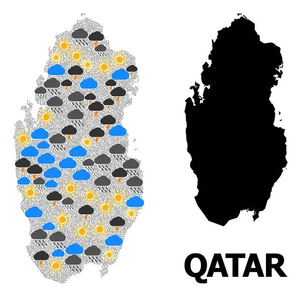 Mapa del tiempo de Qatar — Vector de stock