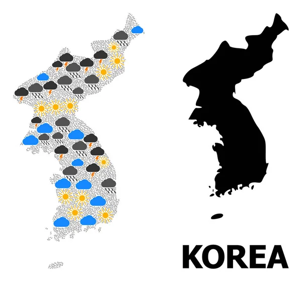 Wettermusterkarte von Korea — Stockvektor