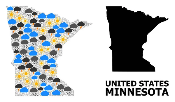 Mappa meteo per Minnesota State — Vettoriale Stock