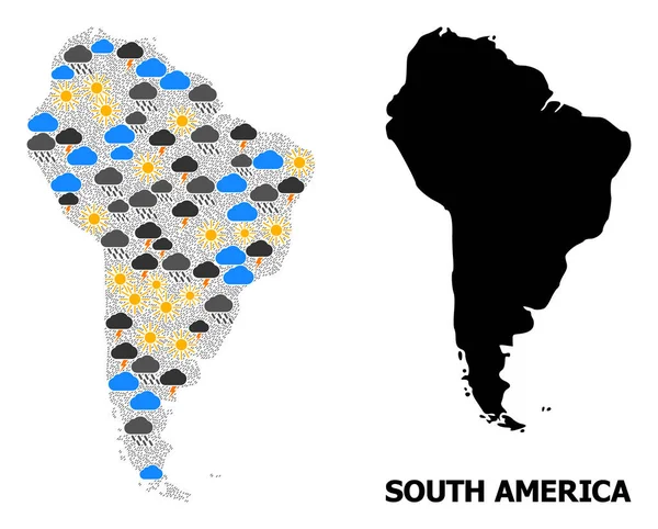 Mapa meteorologických vzorů Jižní Ameriky — Stockový vektor