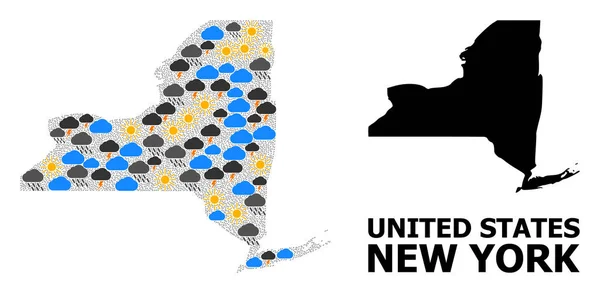 Mapa de Padrão meteorológico de Nova Iorque — Vetor de Stock