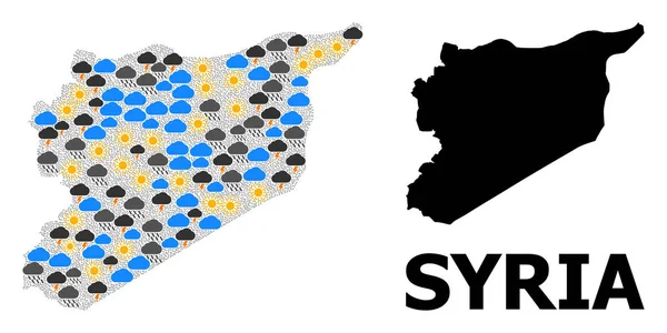 시리아의 기후 콜라주지도 — 스톡 벡터