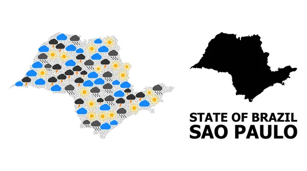 Mapa del clima del estado de Sao Paulo — Archivo Imágenes Vectoriales