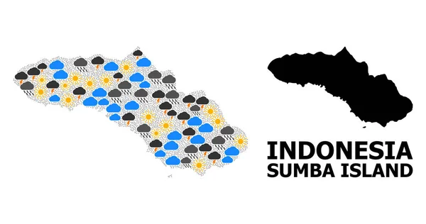 Mapa klimatického mozaiky ostrova Sumba — Stockový vektor