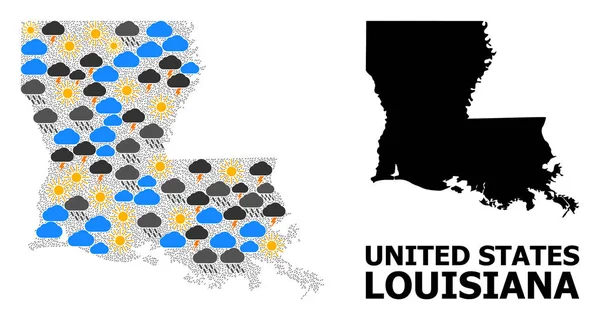 Карта погодных условий штата Луизиана — стоковый вектор
