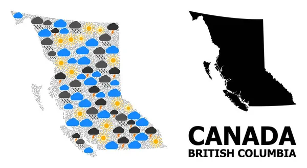 Mapa de Padrão Climático da Província de British Columbia — Vetor de Stock