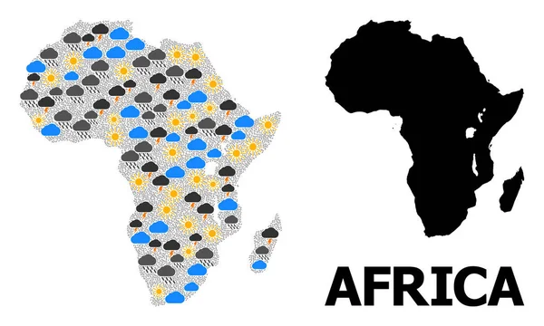 Καιρός μωσαϊκό χάρτη της Αφρικής — Διανυσματικό Αρχείο