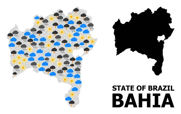 Mapa del clima del estado de Bahía — Archivo Imágenes Vectoriales
