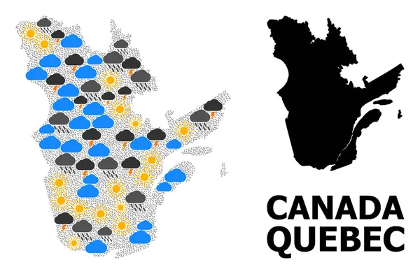 Погода на карте Квебека — стоковый вектор