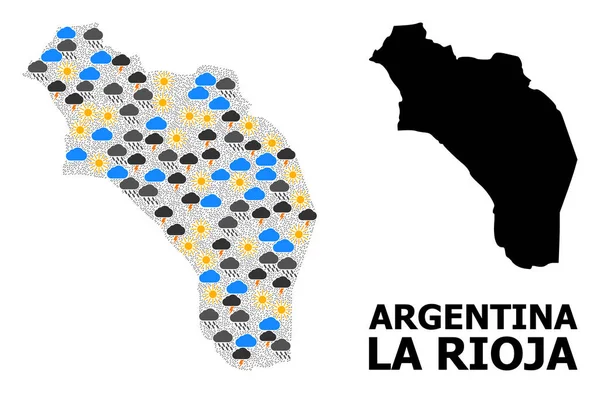 Mapa del tiempo en Argentina - La Rioja — Vector de stock