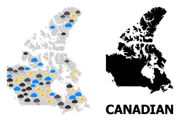 Klimat mozaika Mapa Kanady — Wektor stockowy