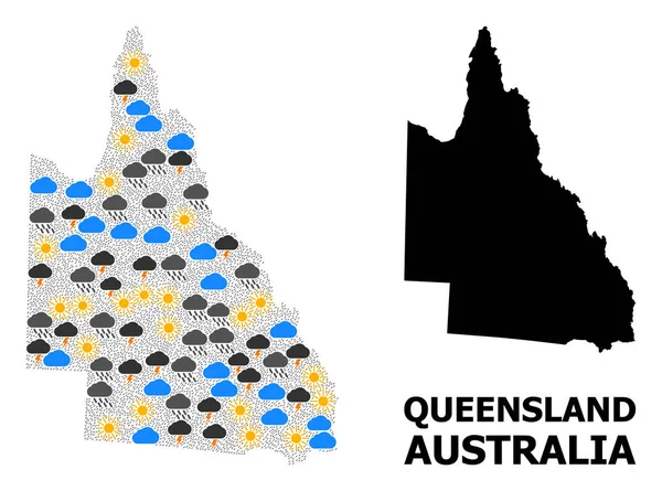 Mapa podnebí v australském Queenslandu — Stockový vektor