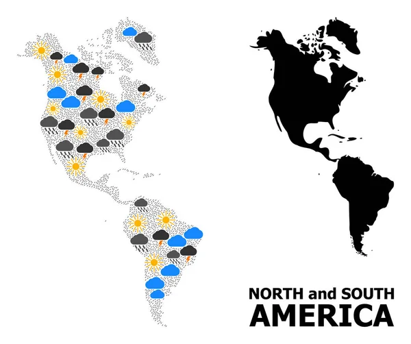 Klimat mosaik karta över syd-och Nordamerika — Stock vektor