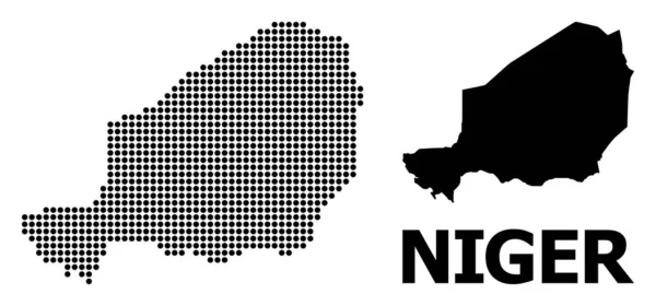 Pixelmusterkarte von niger — Stockvektor