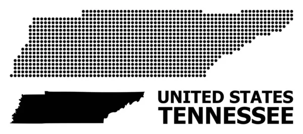Pixel Mosaic Mapa del estado de Tennessee — Vector de stock