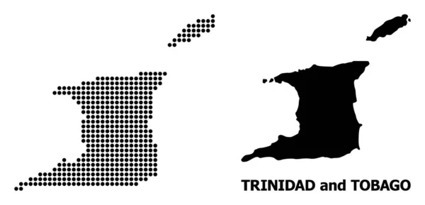 Dot Mosaic Mapa de Trinidad y Tobago — Vector de stock