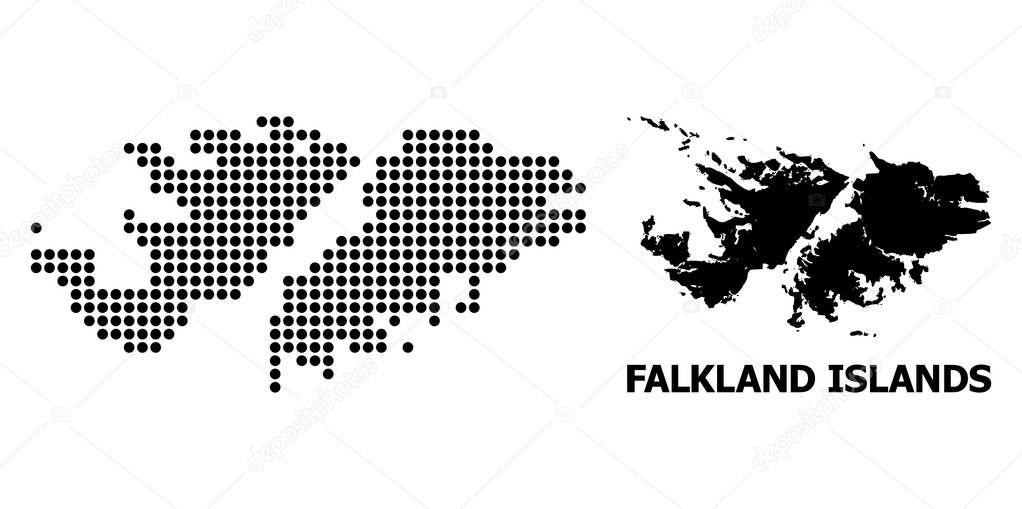 Dot Mosaic Map of Falkland Islands