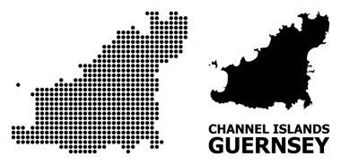 Guernsey Adası Nokta Mozaik Haritası