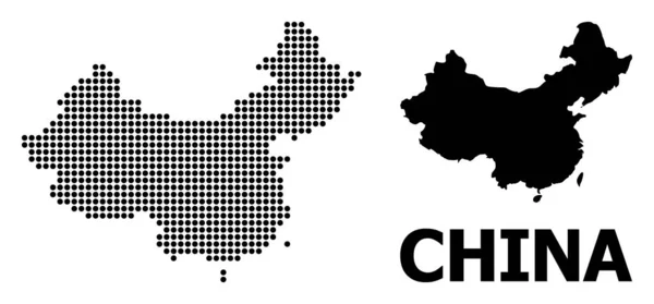 Noktalı Mozaik Çin Haritası — Stok Vektör