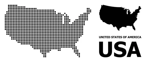 Carte à pointillés des États-Unis — Image vectorielle