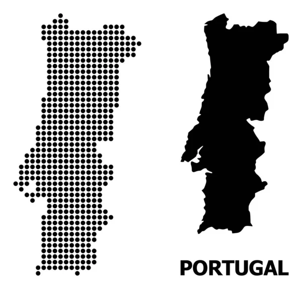 Pixelated Pattern Map of Portugal — Stock Vector