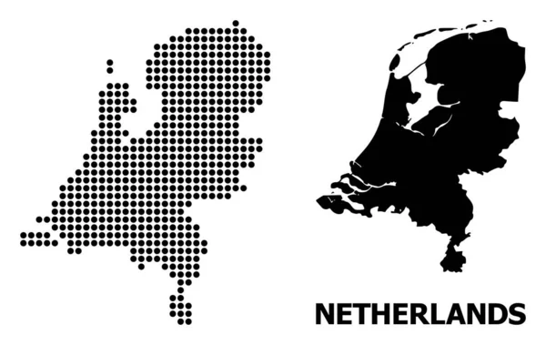 Gepixeleerde mozaïek kaart van Nederland — Stockvector