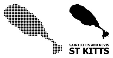 St Kitts Adası Piksel Desen Haritası