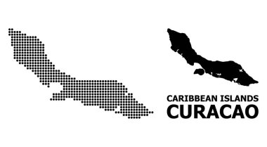 Curacao Adası Noktalı Desen Haritası
